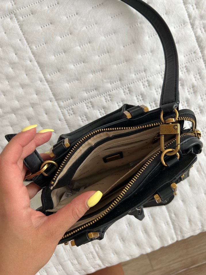 Guess Siyah Kareli Deri Kadın Çanta - Görsel 3