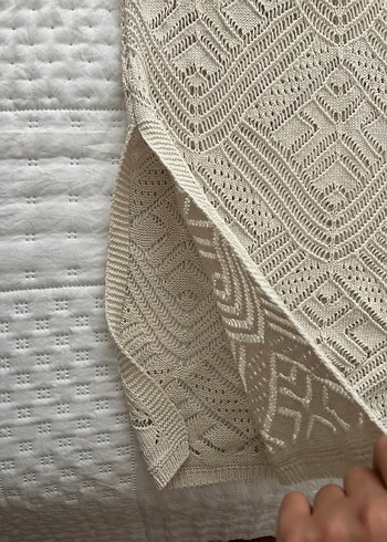 Bej Örgü Bohem Uzun Elbise - Görsel 5