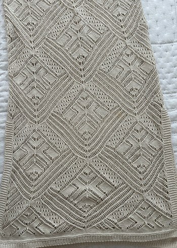 Bej Örgü Bohem Uzun Elbise - Görsel 2