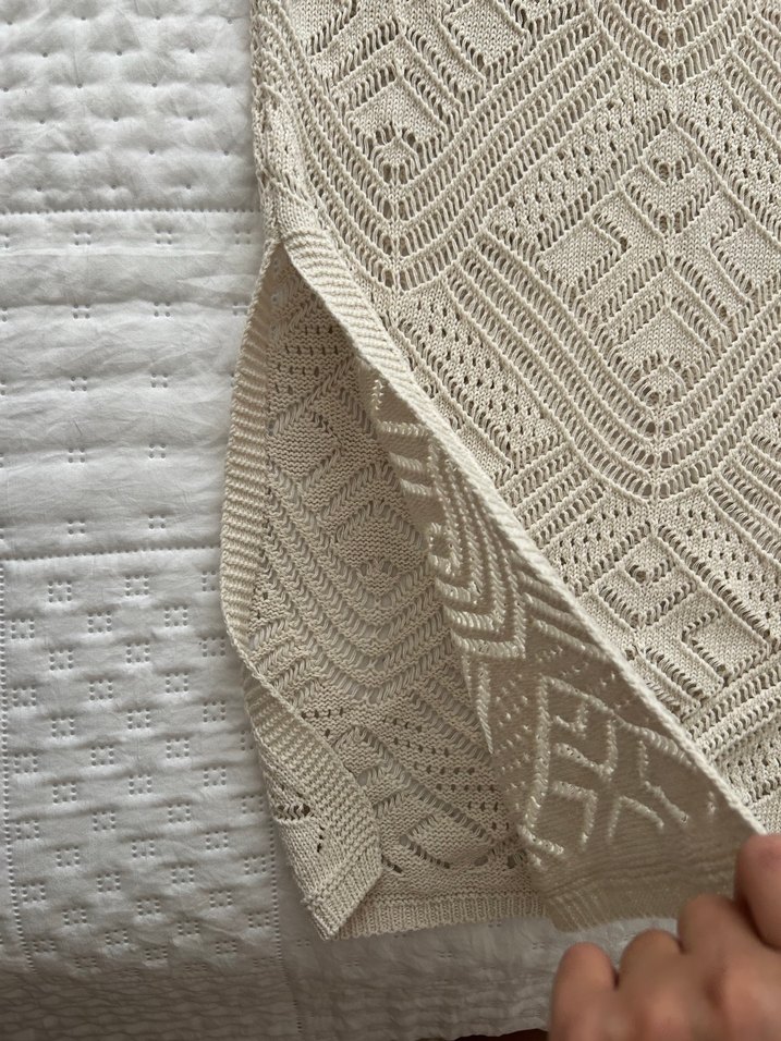 Bej Örgü Bohem Uzun Elbise - Görsel 5