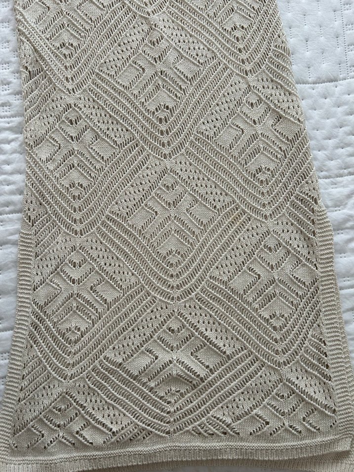 Bej Örgü Bohem Uzun Elbise - Görsel 2