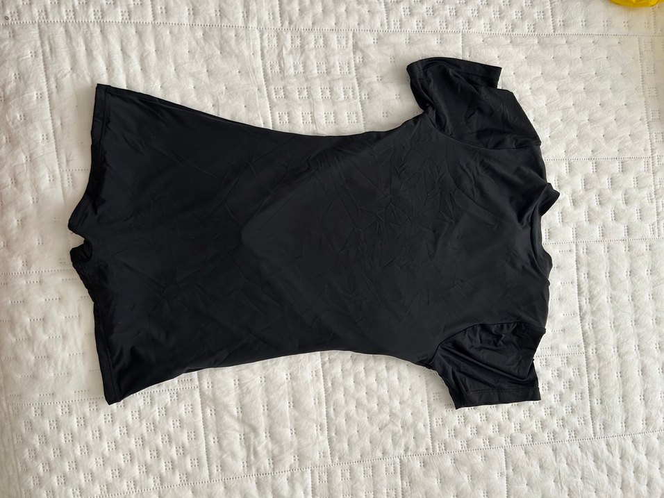 Siyah Kısa Kollu Fermuarlı Jumpsuit - Görsel 5