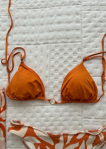 Turuncu Desenli Bohem Mini Bikini Takımı - Görsel 3