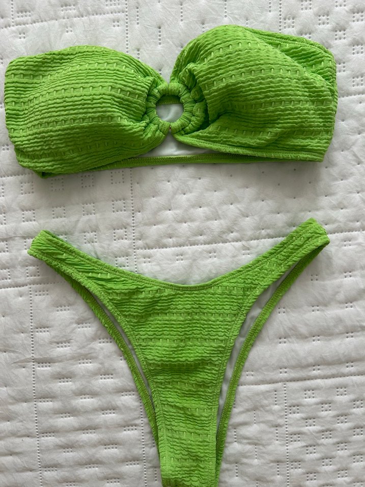 Yeşil Straplez Bohem Bikini Takımı - Görsel 2