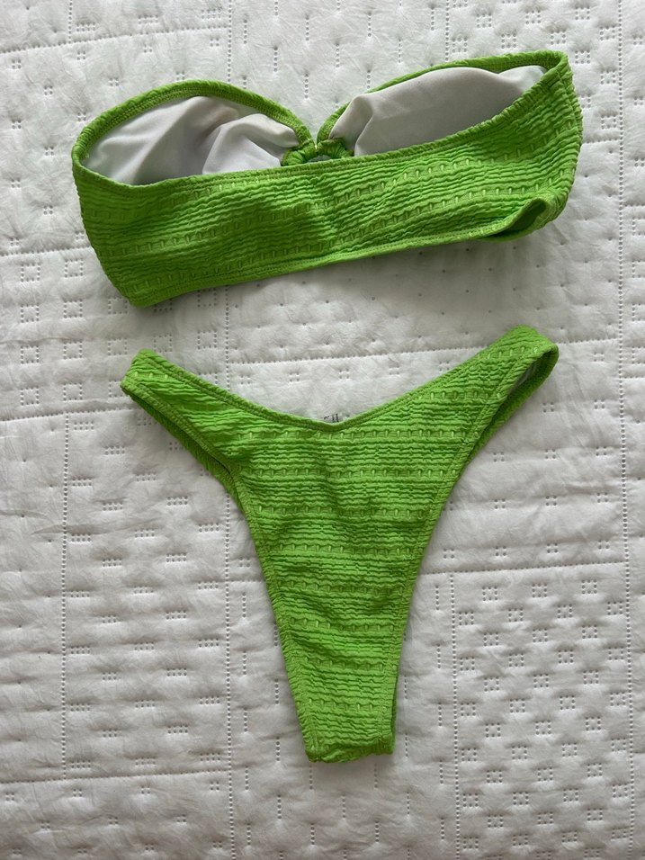 Yeşil Straplez Bohem Bikini Takımı - Görsel 4