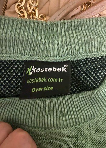diğer Beden yeşil Renk Trendy Yeşil Salaş Örgü Kadın Kazak