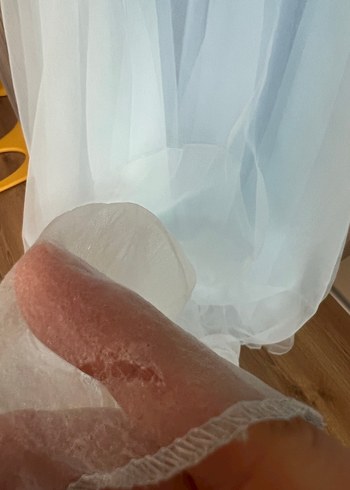 Dantel Detaylı Uzun Mavi Abiye Elbise - Görsel 6