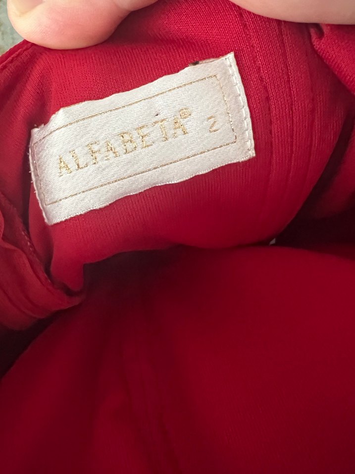 Kırmızı Drapeli Straplez Uzun Abiye Elbise - Görsel 4