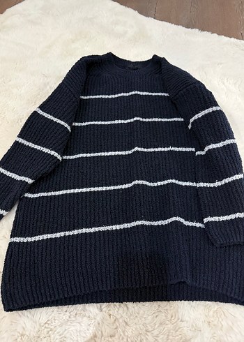 Çizgili Örgü Kadın Kazak - Görsel 2