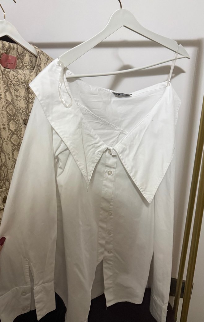 Asimetrik Yaka Gömlek - Görsel 2