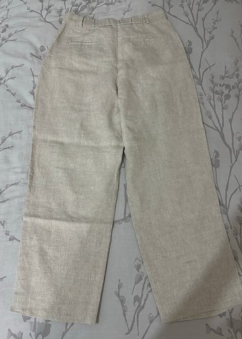 Bej Keten Kadın Pantolon - Görsel 3