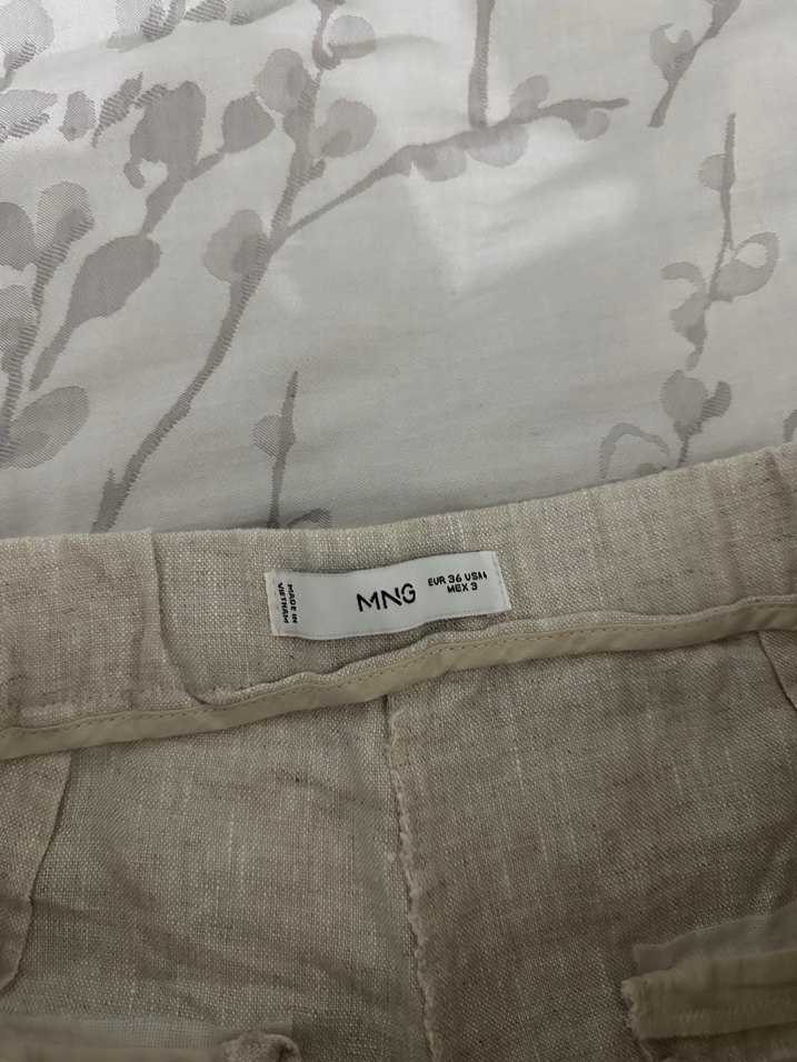 Bej Keten Kadın Pantolon - Görsel 2