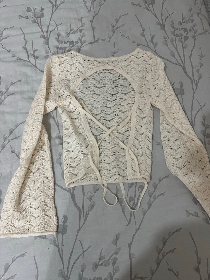 V Yaka Bohem Örgü Kadın Kazak - Görsel 2