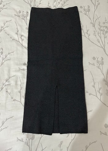 Siyah Örgü Kadın Uzun Etek - Görsel 2