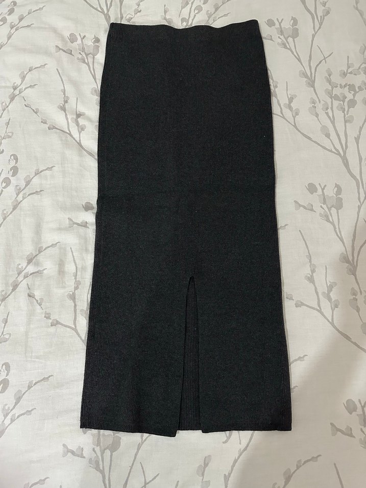 Siyah Örgü Kadın Uzun Etek - Görsel 2