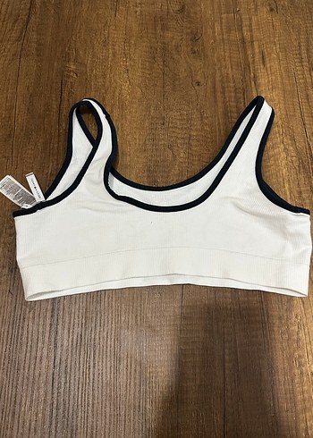 Beyaz Baskılı Street Wear Spor Sütyeni - Görsel 2