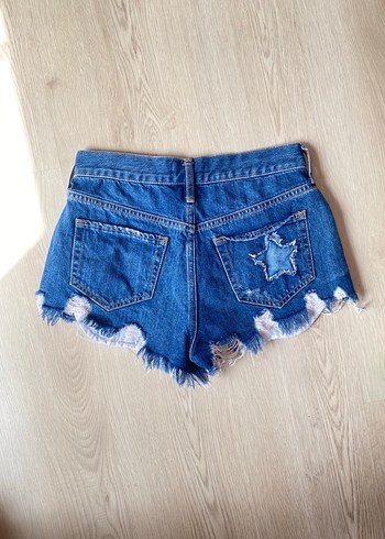 River Island Renkli Bağcıklı Mini Denim Şort