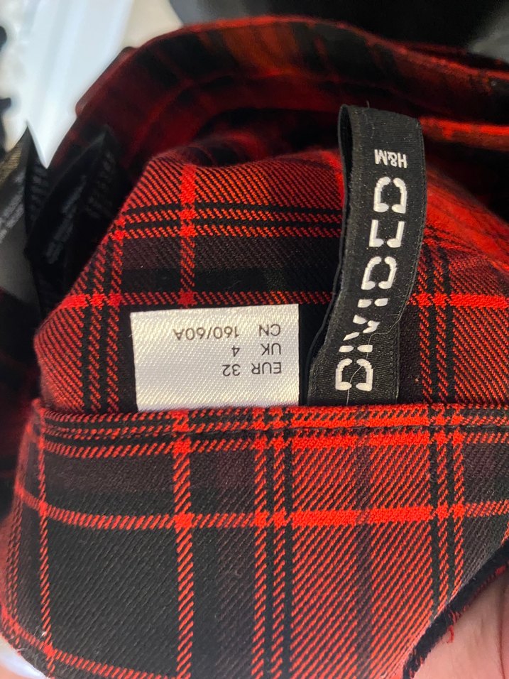 Kemerli Kırmızı Ekose Kısa Etek - Görsel 5