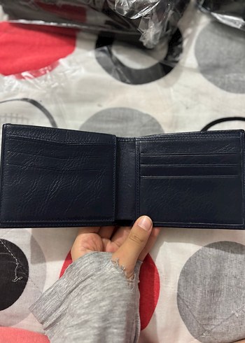 Düz Mavi Deri Erkek Cüzdan - Görsel 2