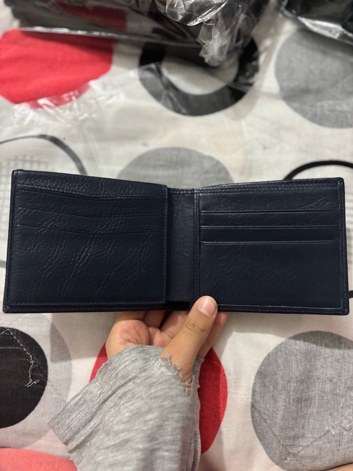 Düz Mavi Deri Erkek Cüzdan - Görsel 2