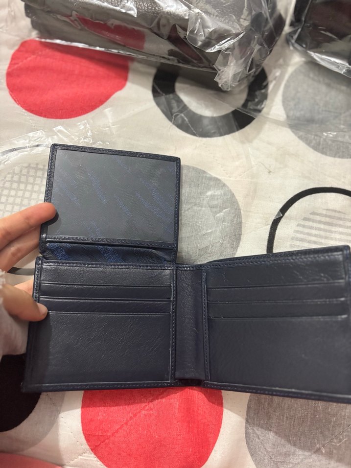 Düz Mavi Deri Erkek Cüzdan - Görsel 3