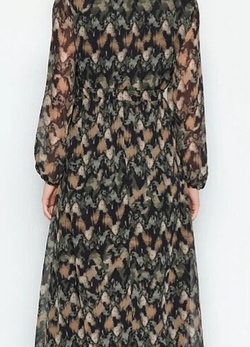 Milla Şifon Astarlı Midi Elbise  - Görsel 6