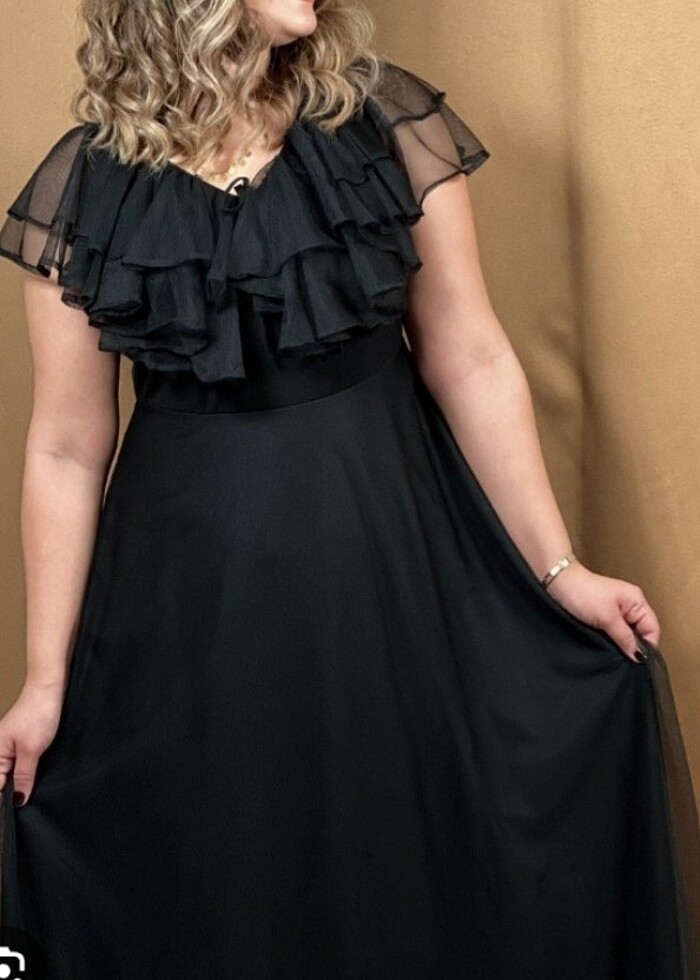 Siyah Tül Elbise  - Görsel 2