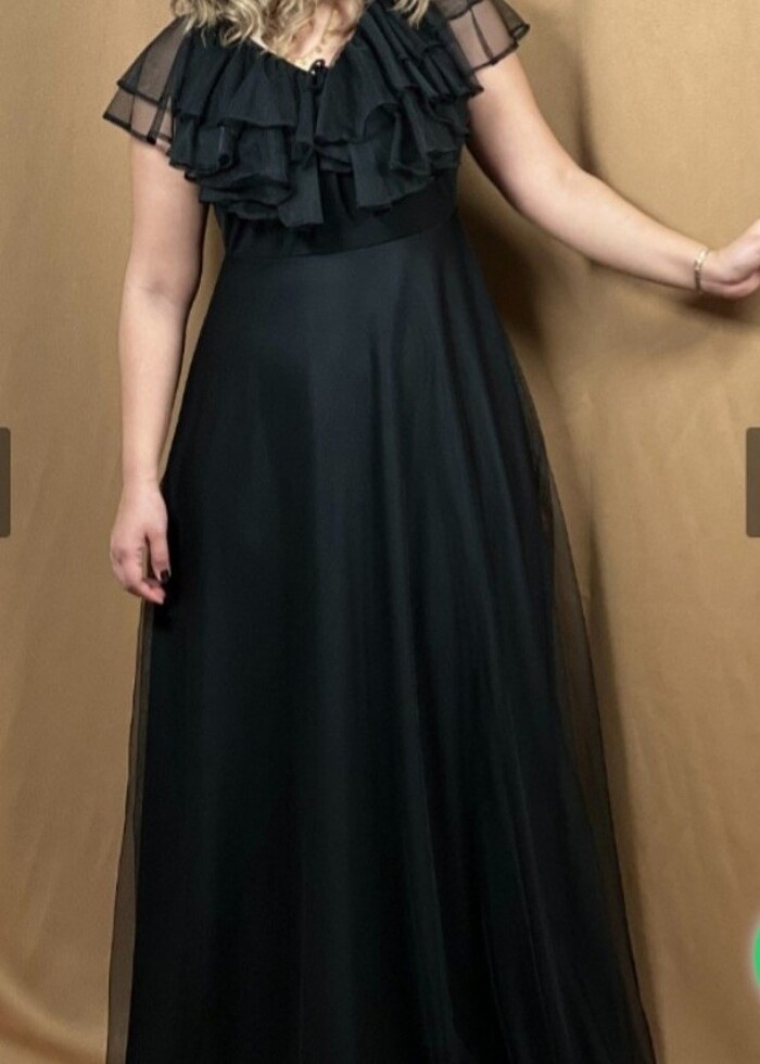 Siyah Tül Elbise  - Görsel 3