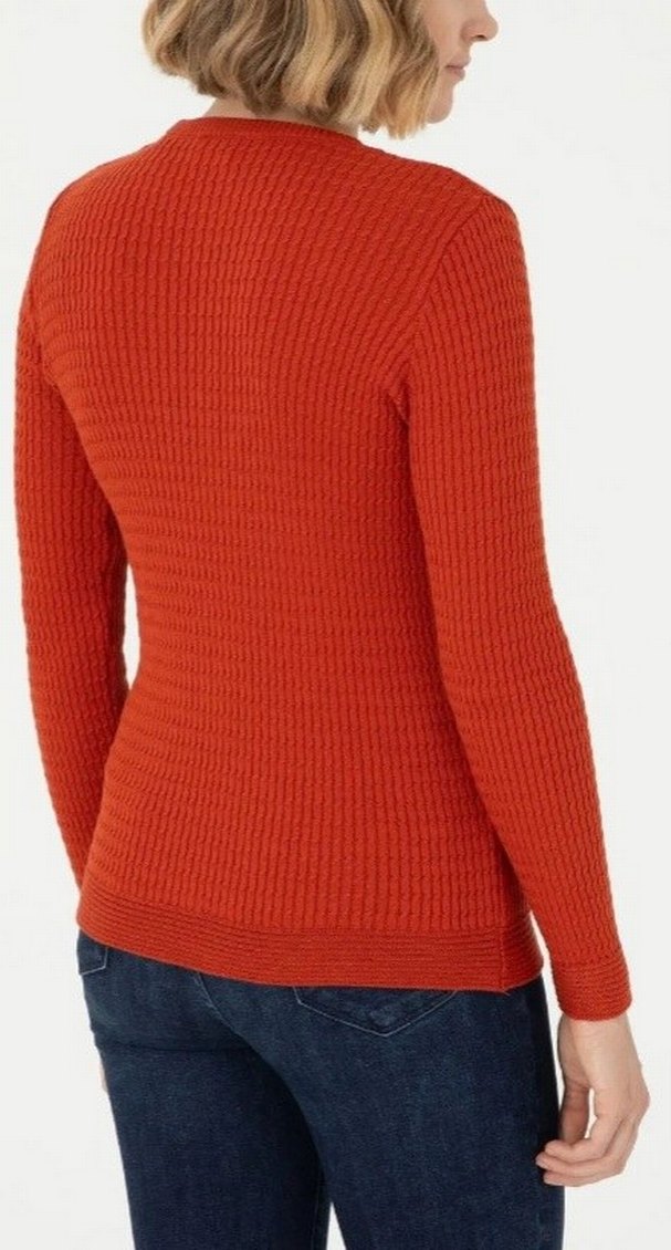 Kadın Kiremit Triko Bisiklet Yaka Kazak - Görsel 4