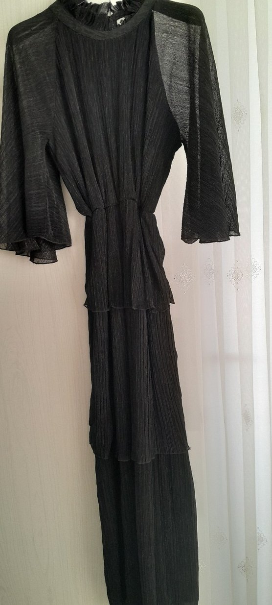 Siyah Uzun Gotik Elbise - Görsel 2