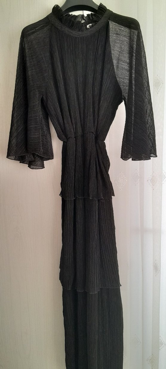 Siyah Uzun Gotik Elbise - Görsel 3