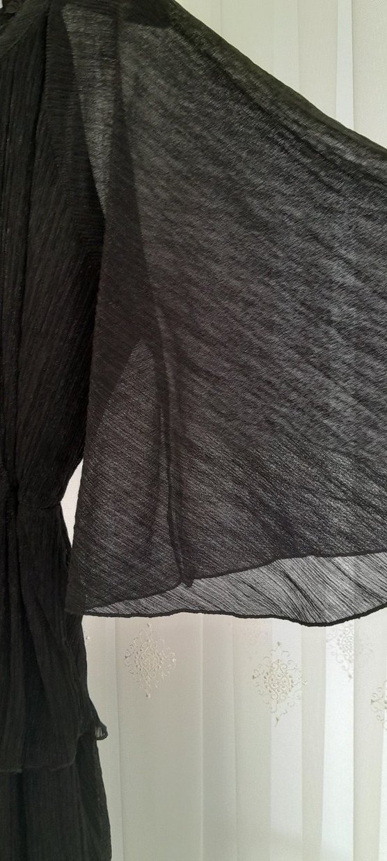 Siyah Uzun Gotik Elbise - Görsel 5