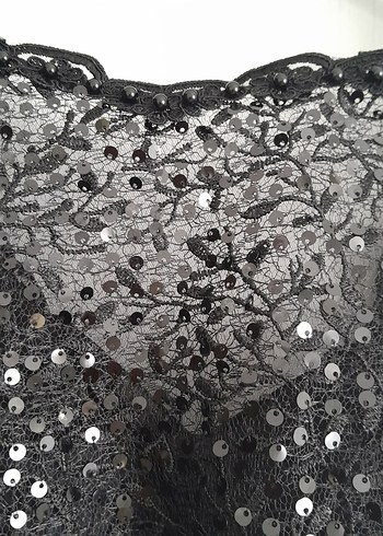 Midi Boy Siyah Payetli Abiye Elbise - Görsel 7