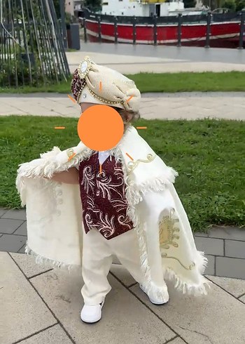 Krem Etnik Püsküllü Sünnet Kostümü - Görsel 5