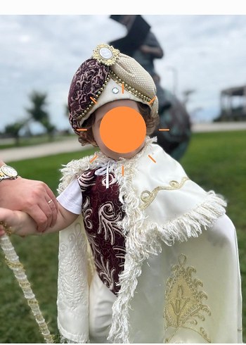 Krem Etnik Püsküllü Sünnet Kostümü - Görsel 3