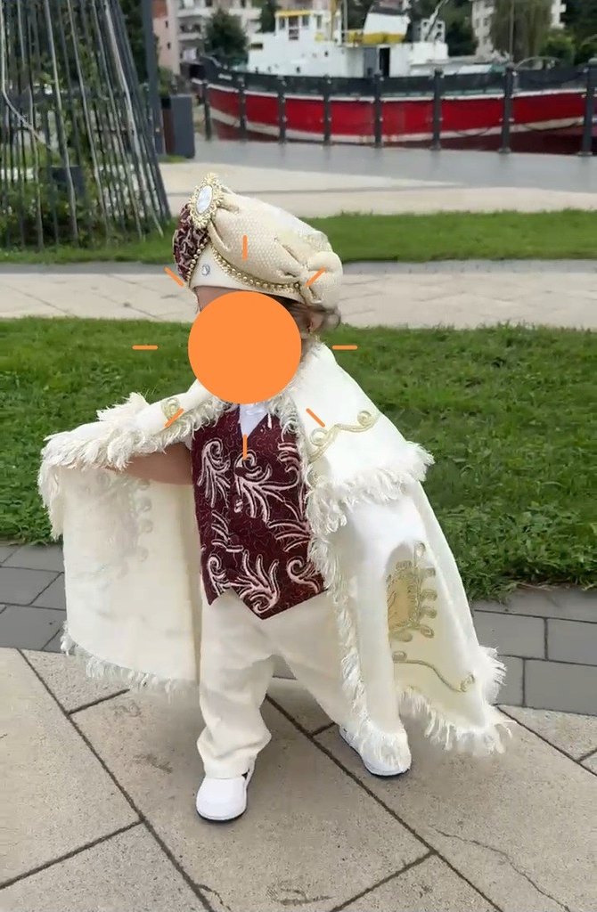 Krem Etnik Püsküllü Sünnet Kostümü - Görsel 5