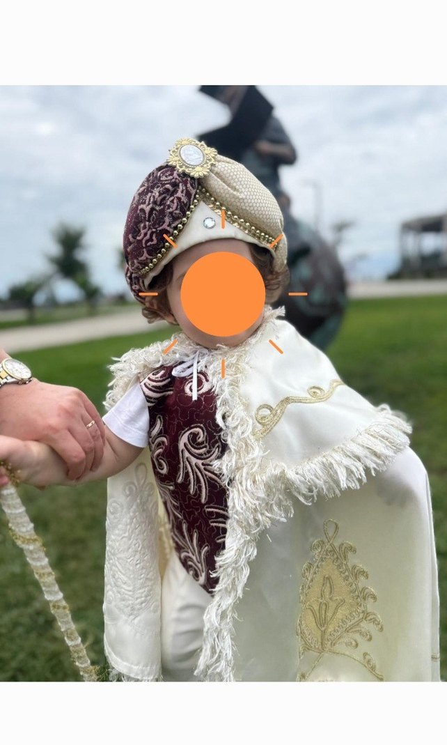 Krem Etnik Püsküllü Sünnet Kostümü - Görsel 3