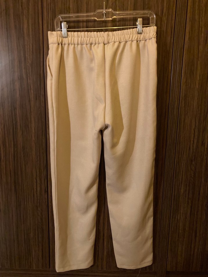 Bej Kadın Midi Kumaş Pantolon - Görsel 2