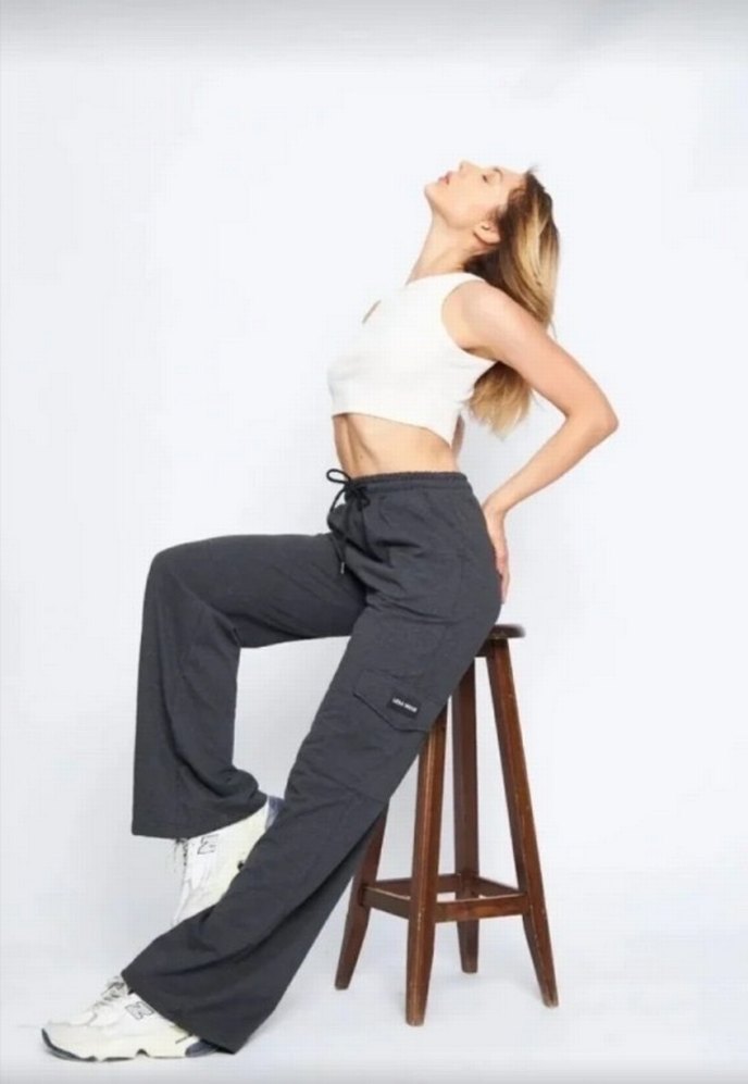 Gri Kadın Salaş Eşofman Altı - Görsel 2