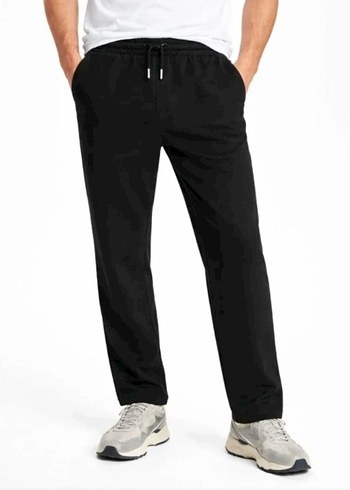 Erkek düz paça belli lastikli ipli günlük spor eşofman altı - Görsel 2