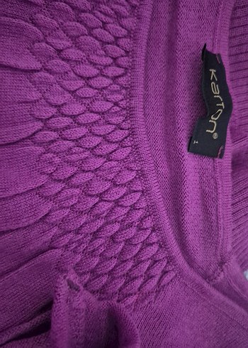 Mor Örgü Detaylı Kadın Kazak - Görsel 2