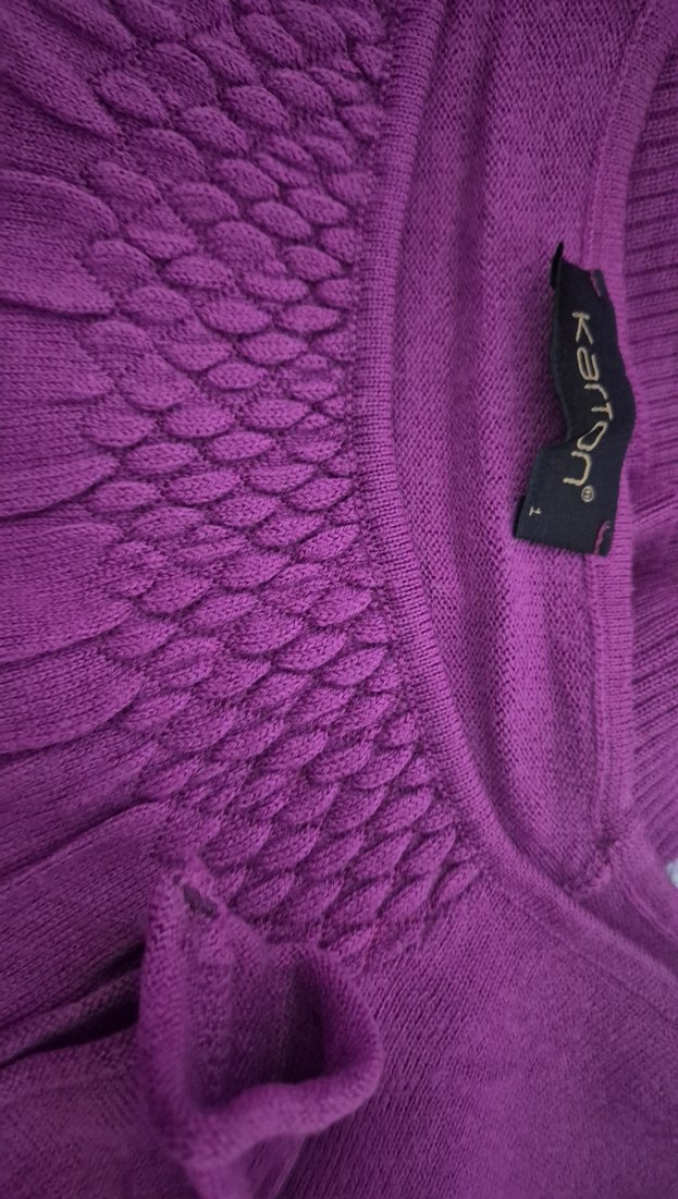 Mor Örgü Detaylı Kadın Kazak - Görsel 2