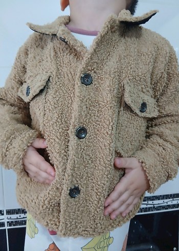 Erkek Çocuk Kahverengi Düğmeli Oversize Kaban - Görsel 3