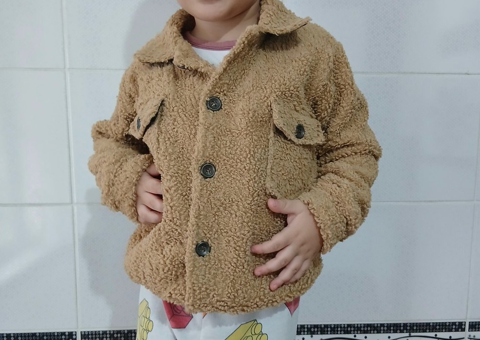 Erkek Çocuk Kahverengi Düğmeli Oversize Kaban - Görsel 4