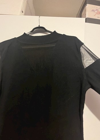 Gusto Uzun Kollu Balıkçı Yaka tül detaylı - Görsel 3