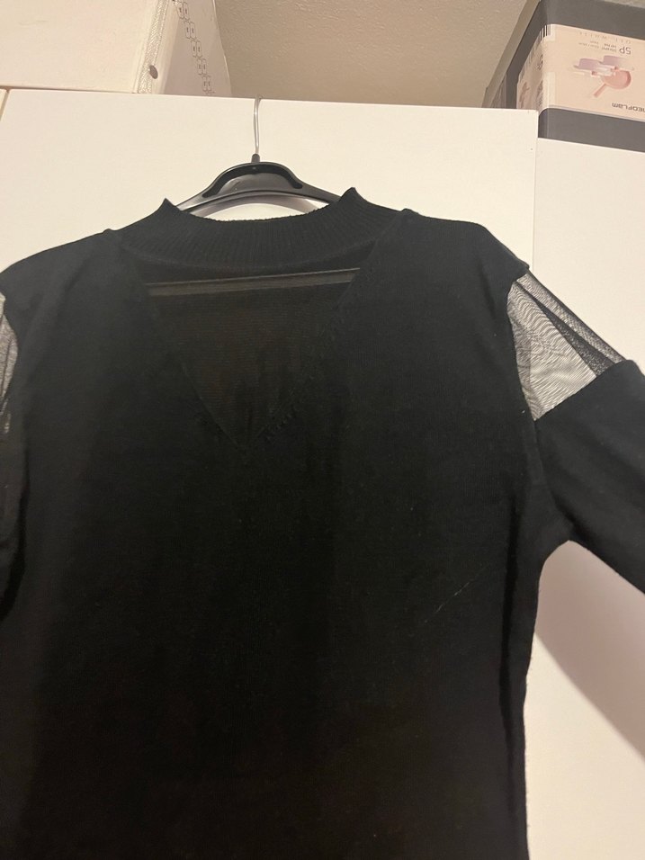 Gusto Uzun Kollu Balıkçı Yaka tül detaylı - Görsel 3