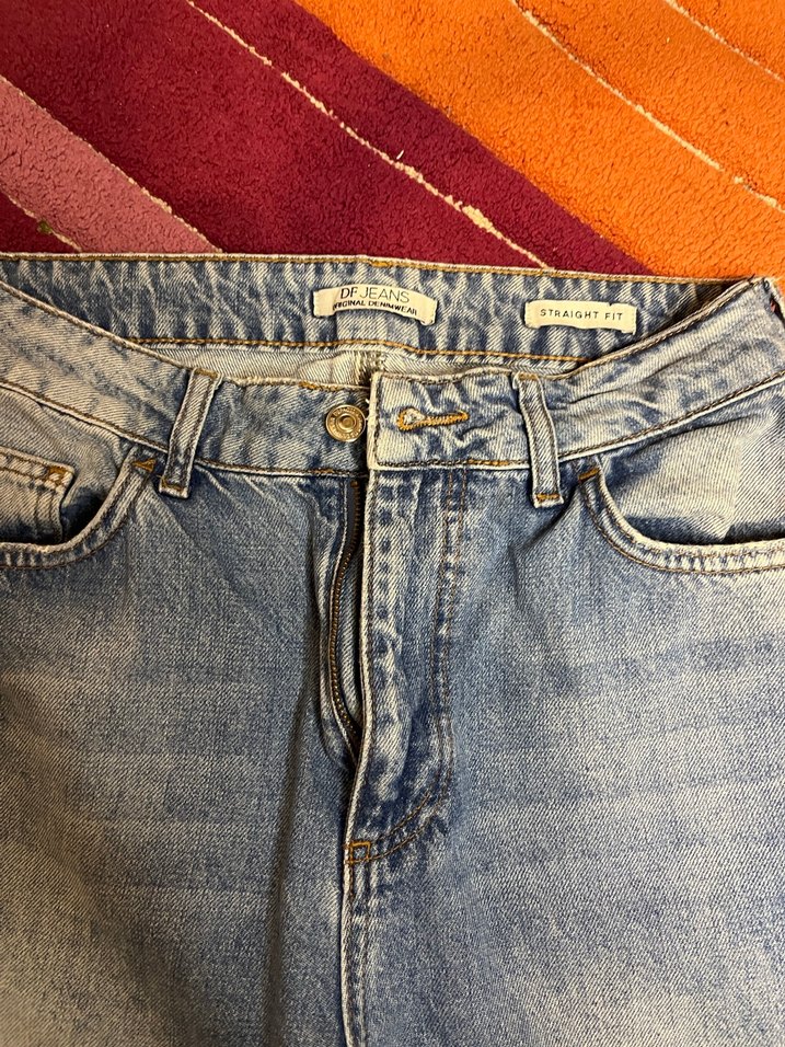 Mavi Yırtık Detaylı Salaş Denim Jean - Görsel 3