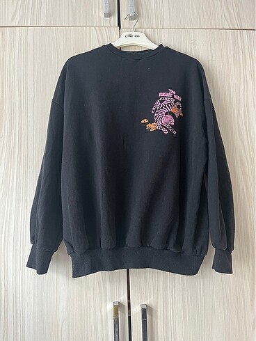 baskılı siyah sweat shirt
