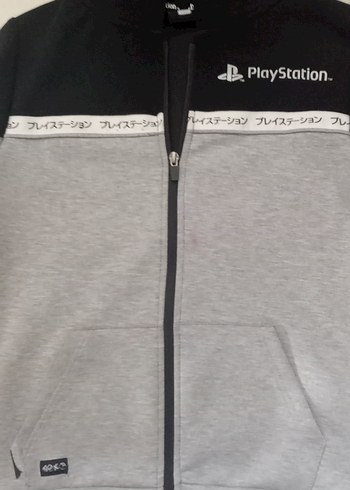 PlayStation Fermuarlı Gri Sweatshirt