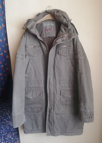 Gri Kapüşonlu Fermuarlı Erkek Ceket - Görsel 14